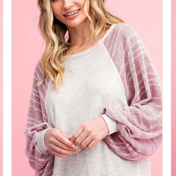 ✨LOOSE FIT RAGLAN SLEEVE LIGHT KNIT TOP - Picture 3 of 4